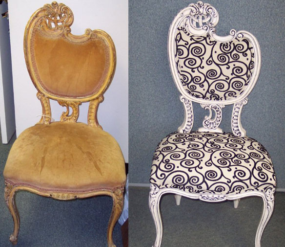 Antique Chair Restoration Antique Furniture On the left: Dated vanity chair with sentimental value to the owner - Antique Chair Restoration Antique Furniture