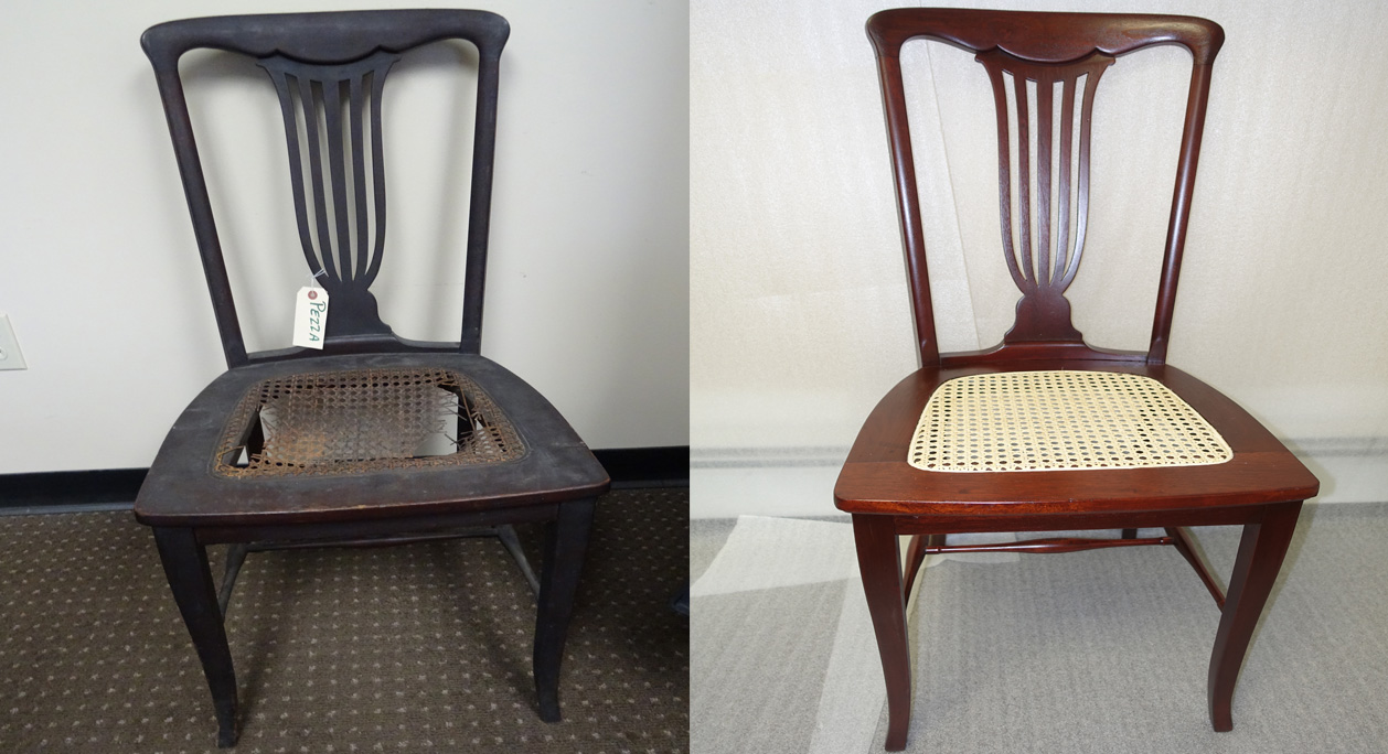 repaired and color matched chair
